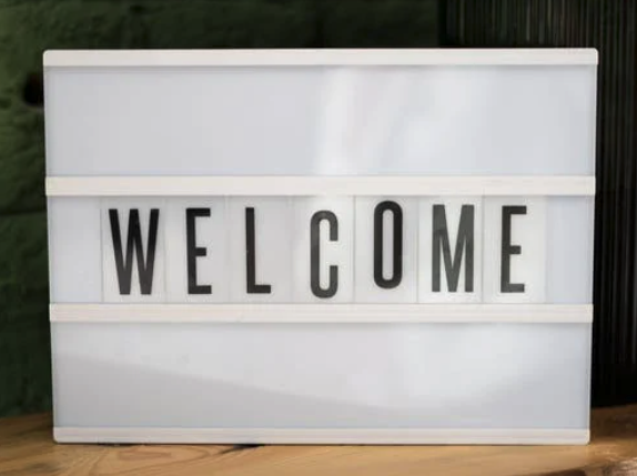 marquee sign spelling welcome
