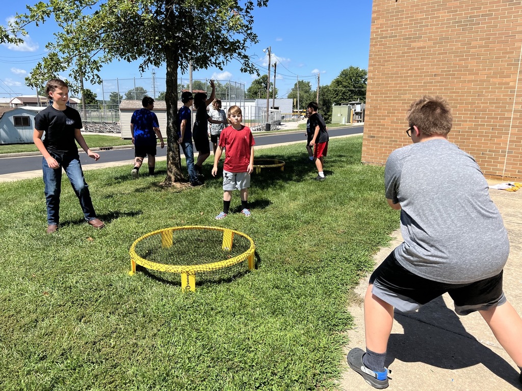 students playing spike ball
